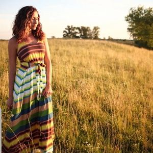 Plenty by Tracy Reese Striped cotton maxi dress S